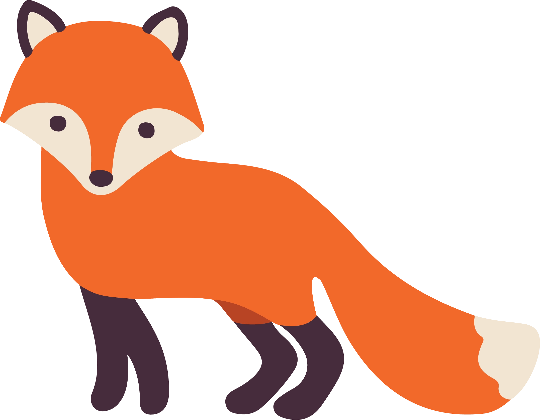 Finn the Fox, the Lerch RV mascot, sitting by the campfire
